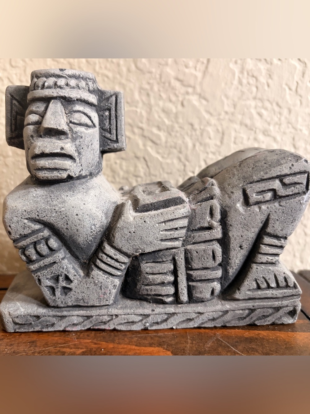 Vintage reclining CHAC MOOL MAYAN Stone Figurine